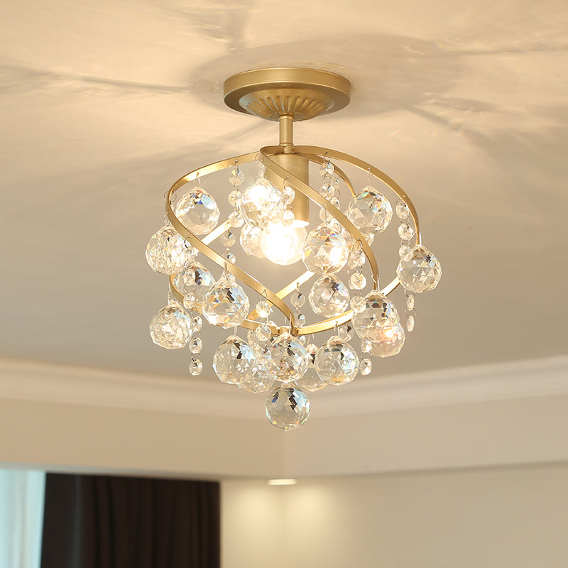 CrystalElegance Pendant - Luxury Ceiling lamp with Brass details