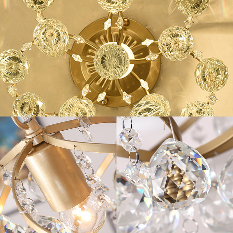 CrystalElegance Pendant - Luxury Ceiling lamp with Brass details