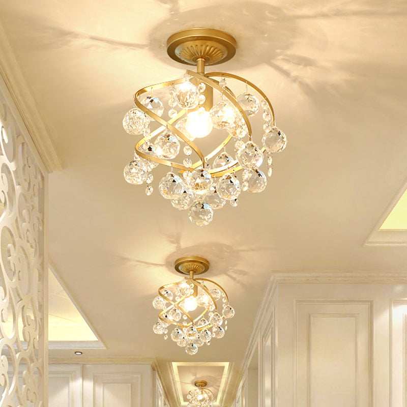 CrystalElegance Pendant - Luxury Ceiling lamp with Brass details