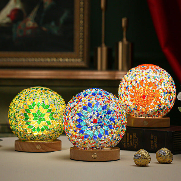 BohoGlow – Stämningsfull Lampa i Trä och Glas