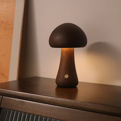 Mushroomlight - Draadlös Trä Svamp LED Nattlampa
