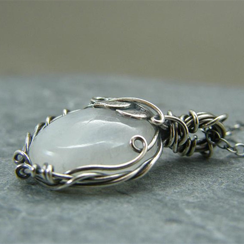 Vintage Moonstone Necklace - Selene Elegance