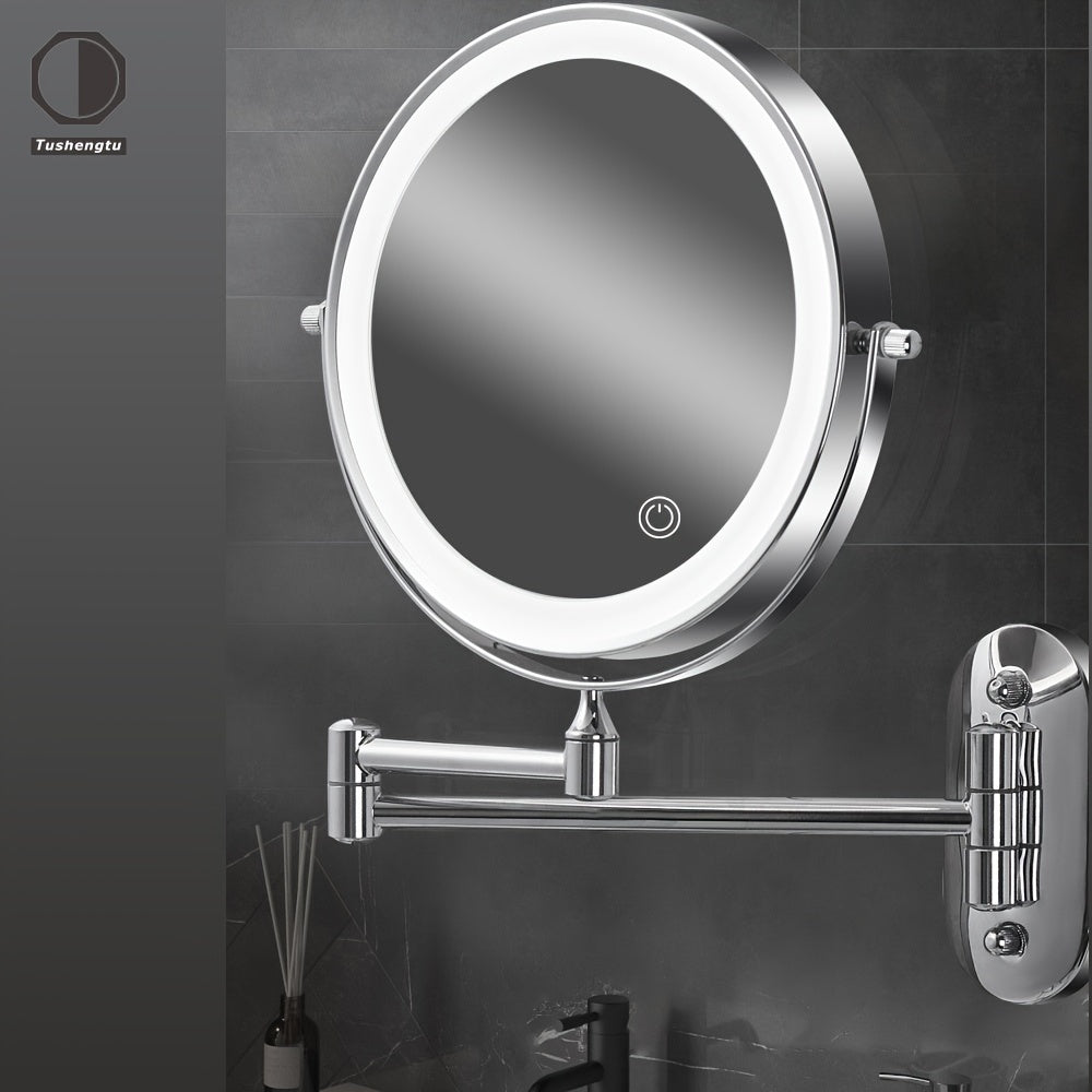 GlamGlow - Luxe LED Writing Mirror with Magnifying Lens and Rechargeable USB