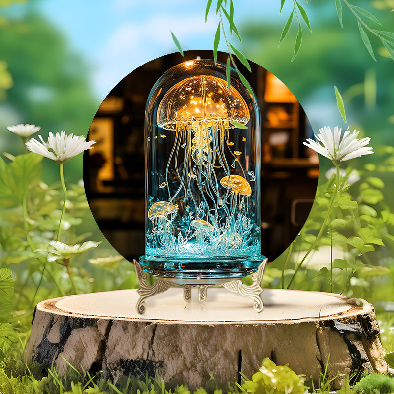 CrystalJelly – Konstnärlig Glaskrabba Lampa