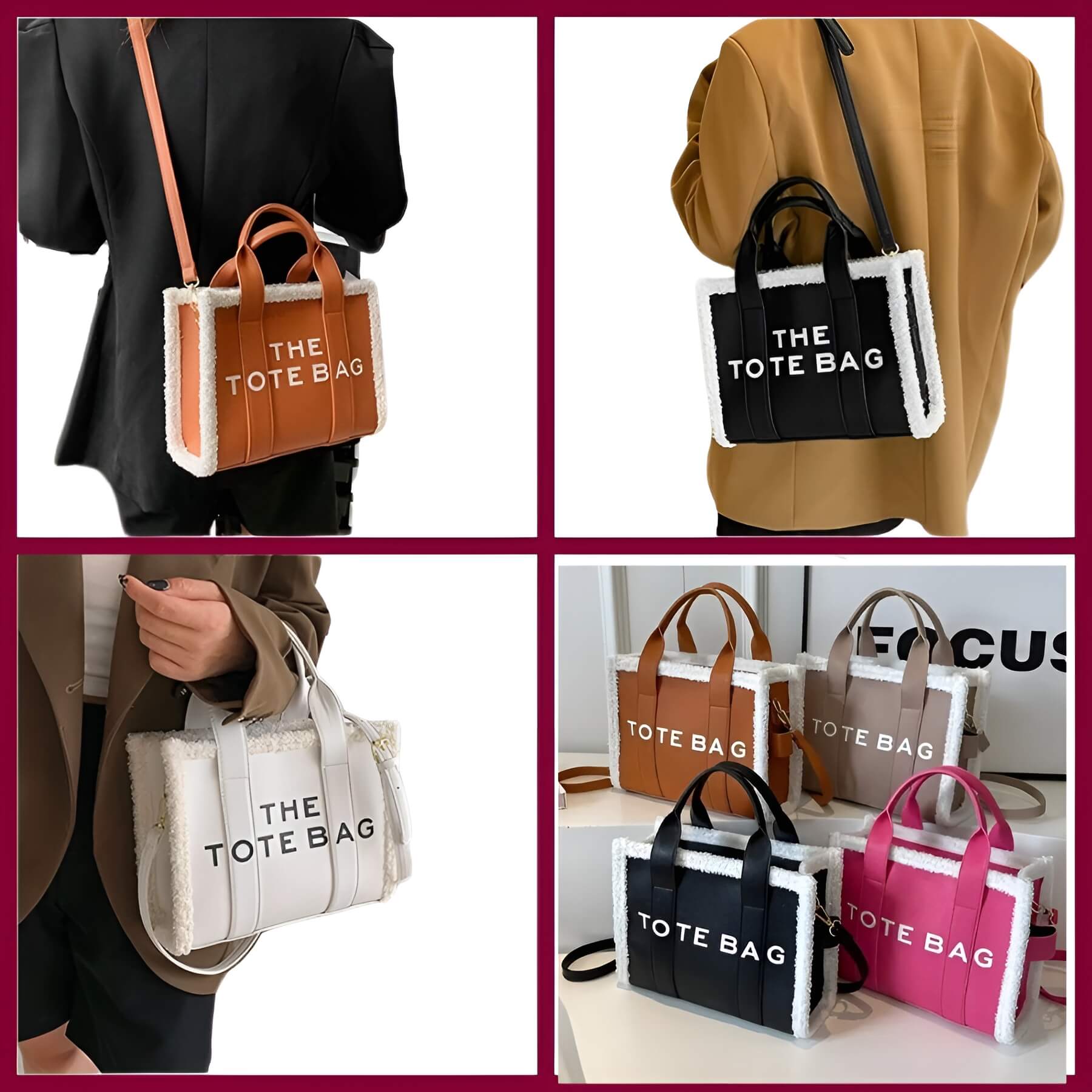LuxVibe Bag - PU Leather Bag with Faux Fur