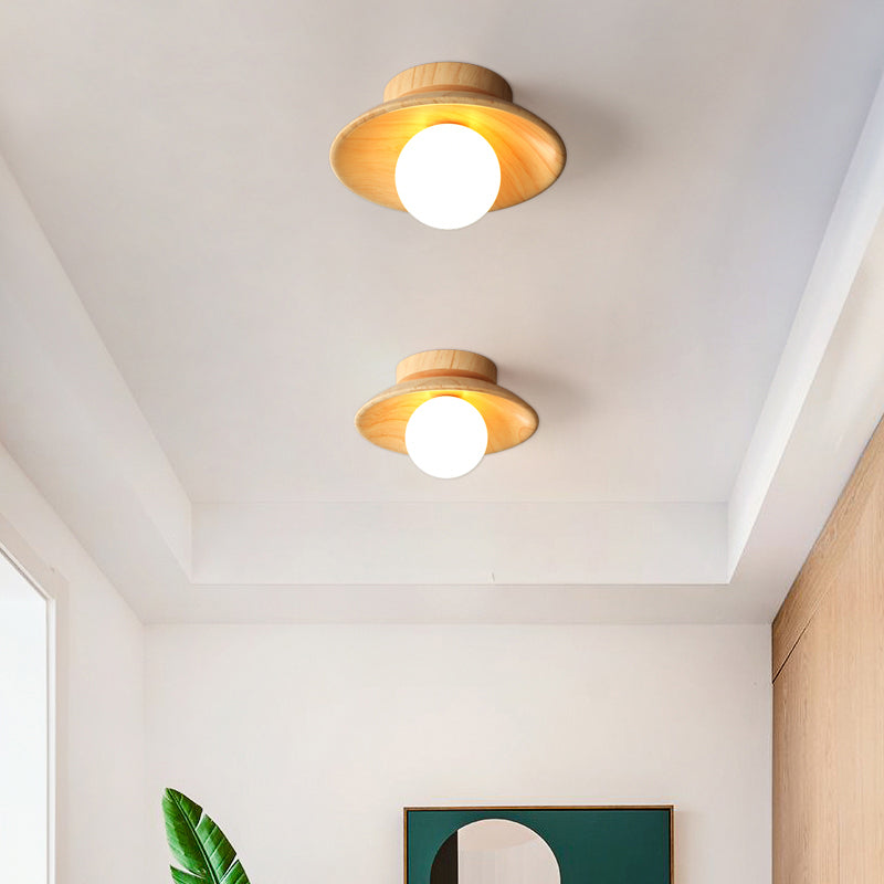 ElegantWood Light - Modern Wooden Ceiling Lamp for Hallway