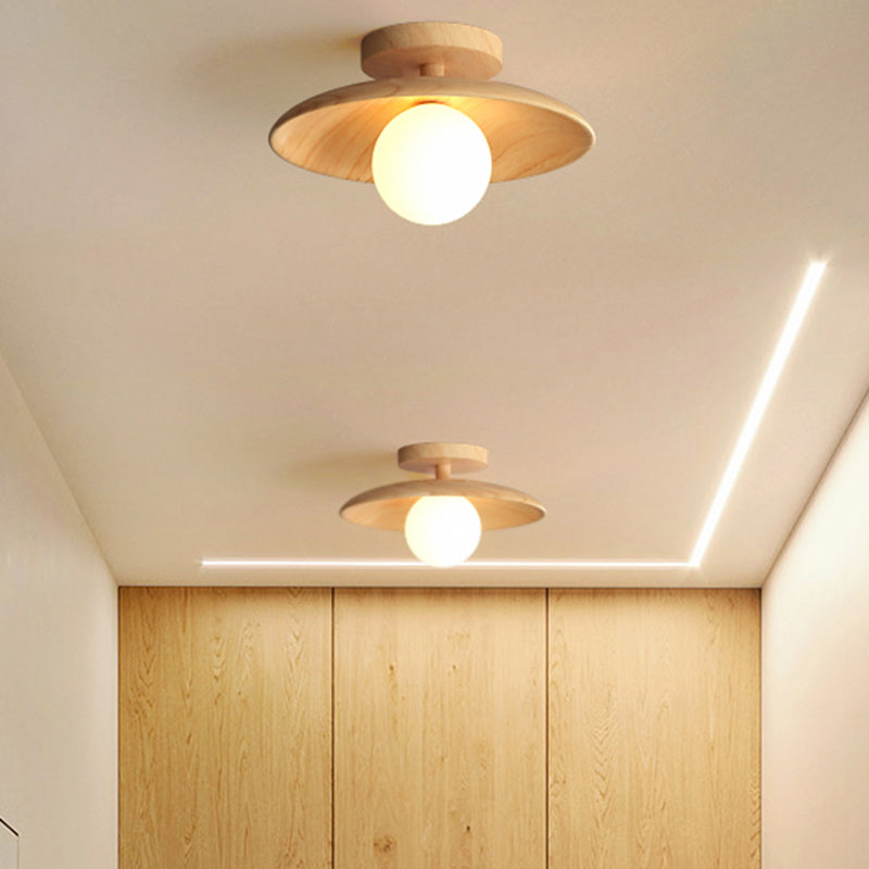 ElegantWood Light - Modern Wooden Ceiling Lamp for Hallway