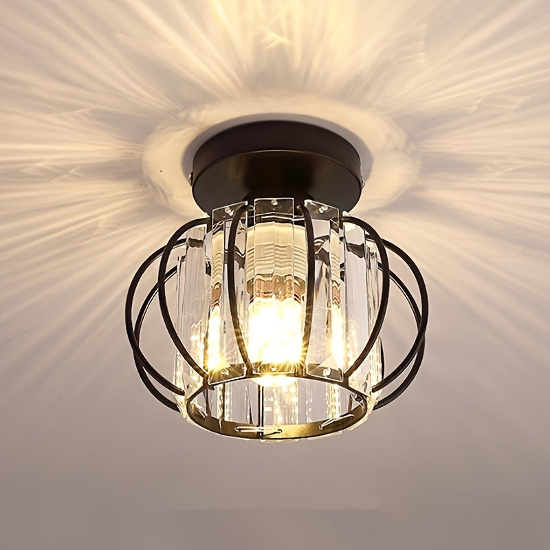 CrystalGlow - Luxurious Crystal Gable Lamp, Black Gold
