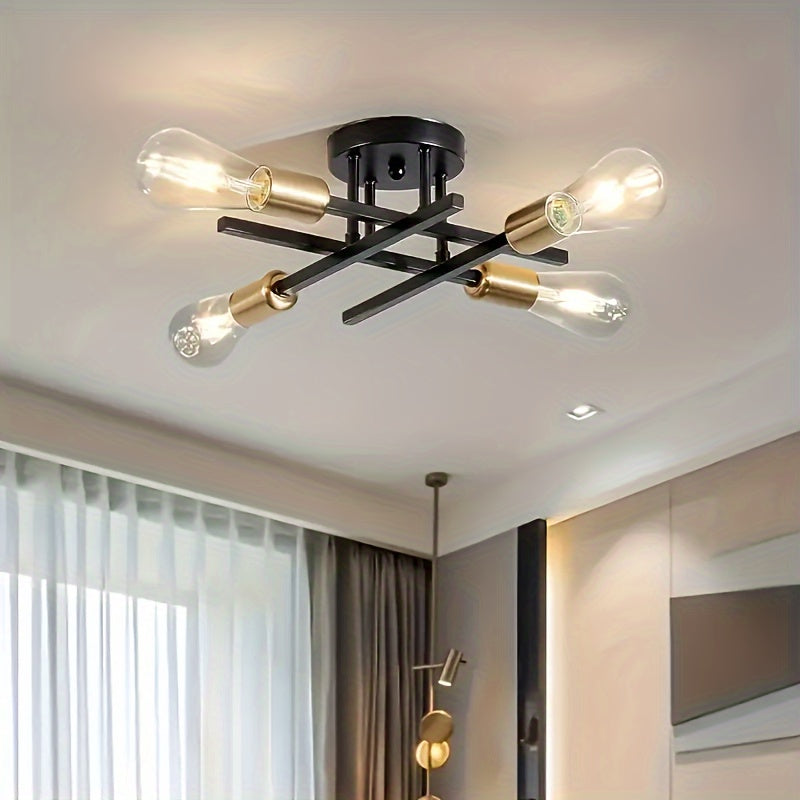 SatelliteLight – Modern Industrial Ceiling Lamp in Black Iron