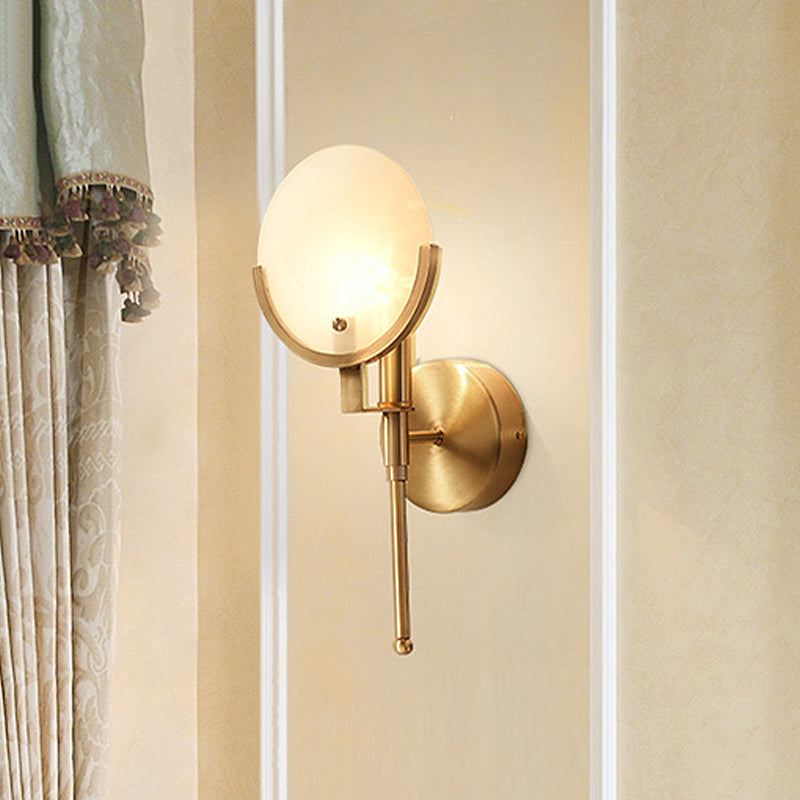 Kolonial Charm - Lyxig Vägglampa i Koppar och Glas