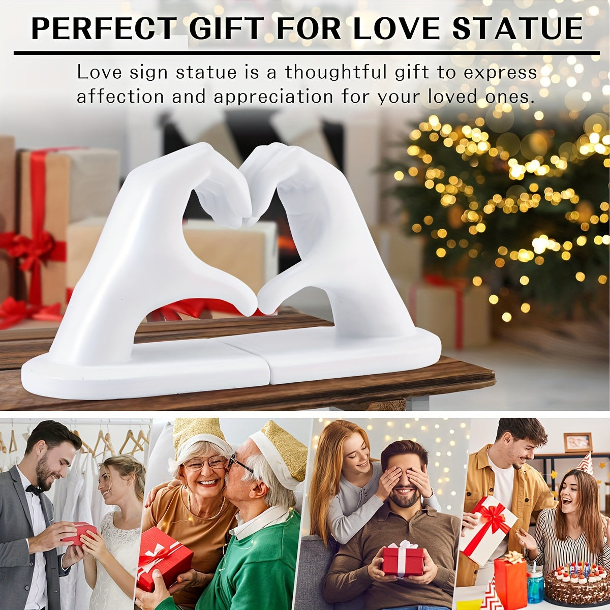 Chic Heart Support - Modern Finger Bookends in Gold