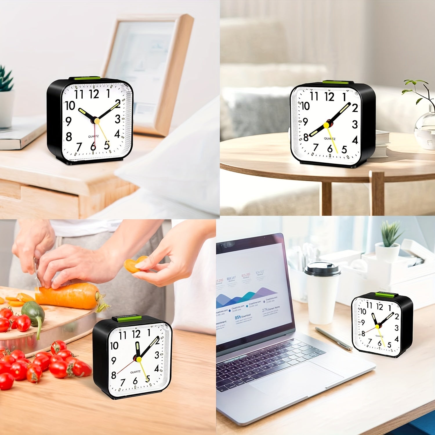 TimeRest Alarm Clock - Classic Square Travel Alarm Clock