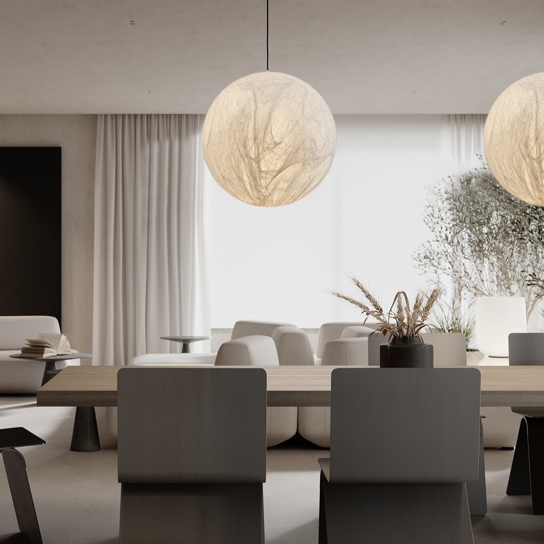 EclatSelene Ceiling Lamp - Luxurious Natural Silk Ceiling Lamp