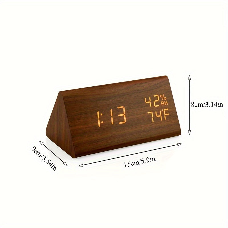 NatureClock – Stylish Wooden Alarm Clock with Climate Display