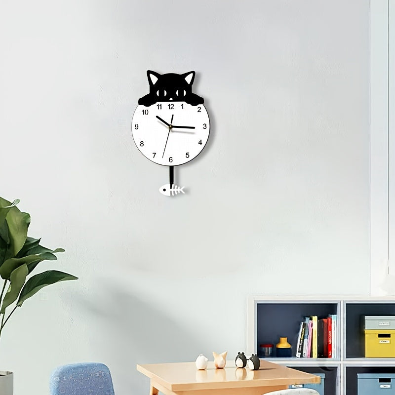SwingCat Clock - Modern Cat Wall Clock in Cartoon Style