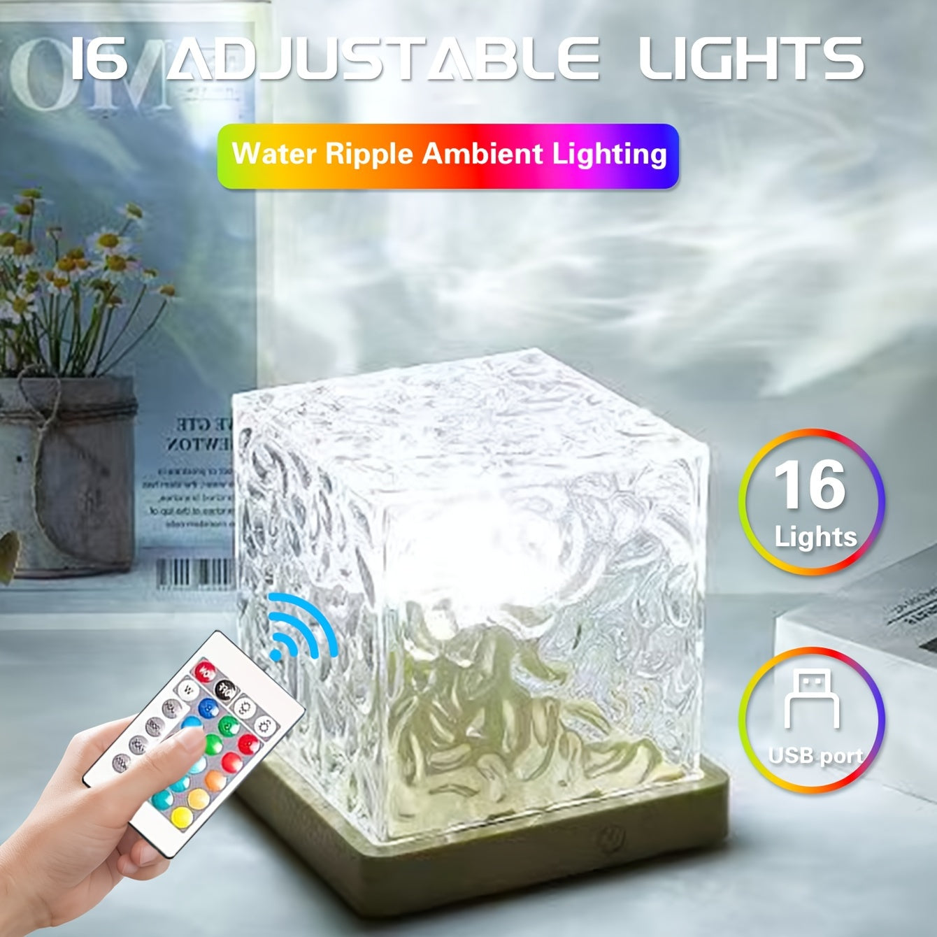 OceanWave - LED Nattlampa med 16 Färger och Våg Effekt