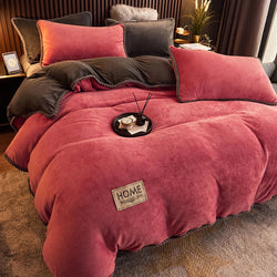 PlushHaven Luxe Sammet Påslakan Set – Kingsize Värme & Komfort