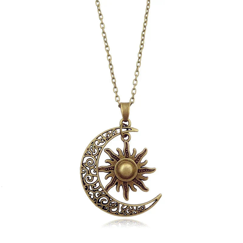 Enchanting Vintage Sun and Moon Necklace | Two in One: Double Meaning in One Beautiful Necklace!