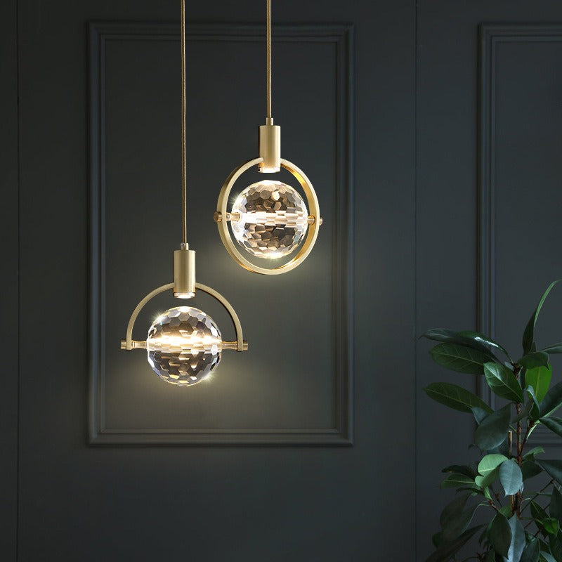 CrystalChic Pendant - Ring-shaped LED Ceiling Light with Sparkling Crystals