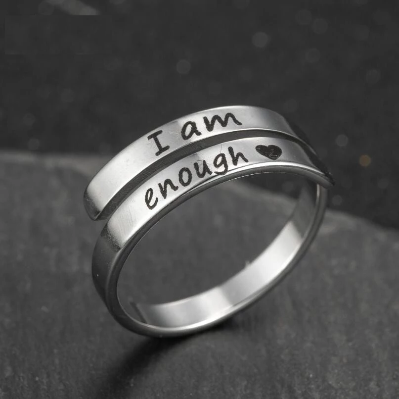 Empower yourself with the "I am enough" silver ring | Increase your self-confidence and strength