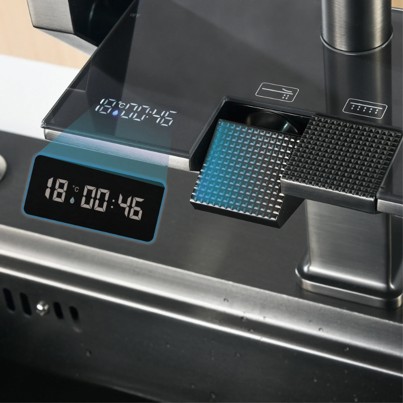 StyleStream Luxe – Modern Kitchen Handle with Digital Design