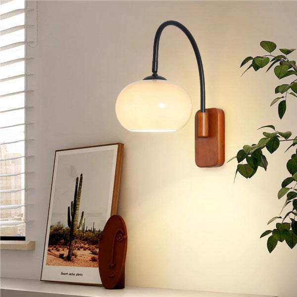 Orbite Wall Lamp – Elegant Wall Lamp Made of Khaki Glass