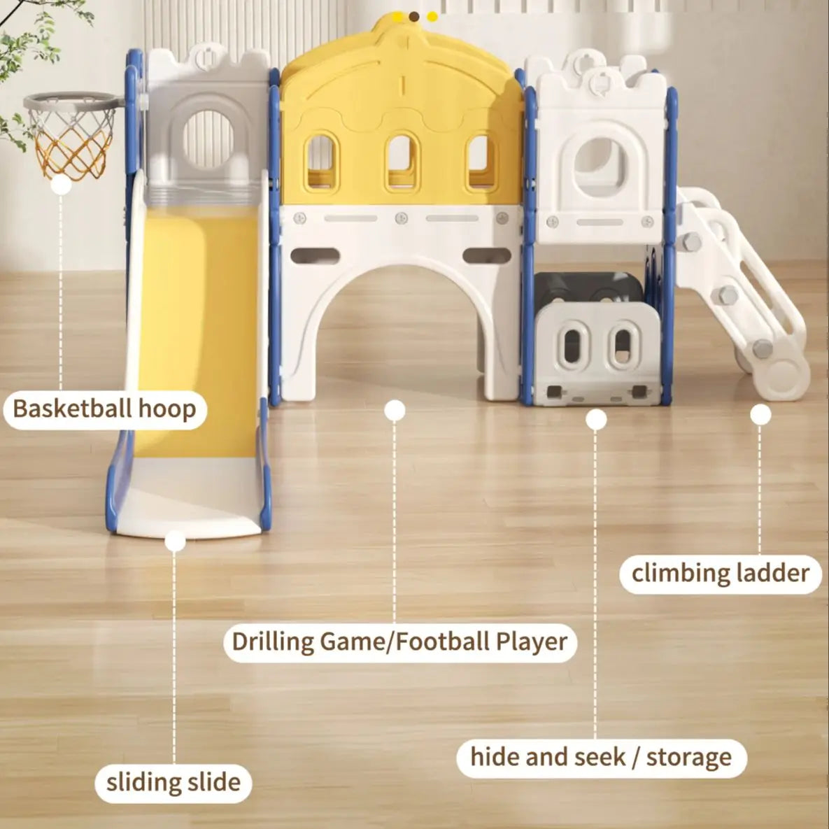Mini Play Island with Multifunctional Swing and Slide Set
