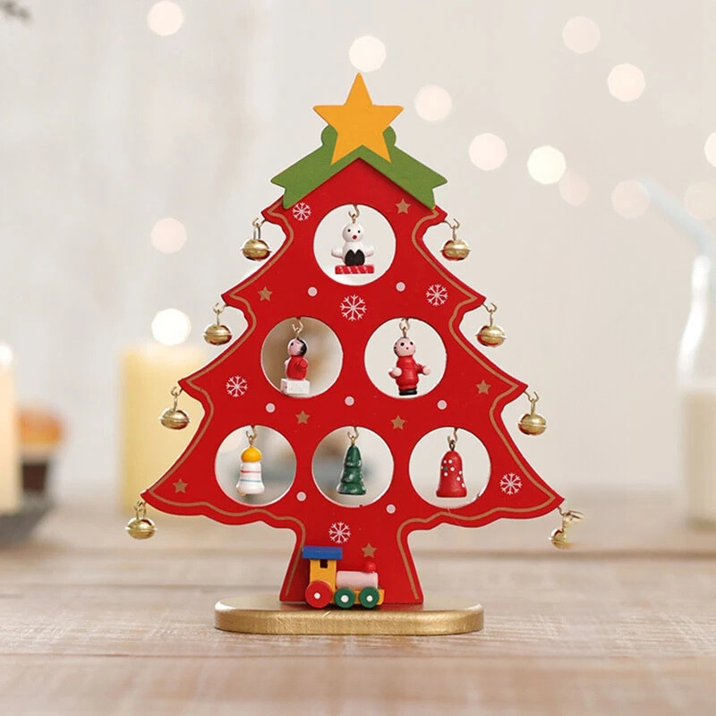 SapinElegant Christmas Decoration - Festive Wooden Mini Christmas Tree for Your Space