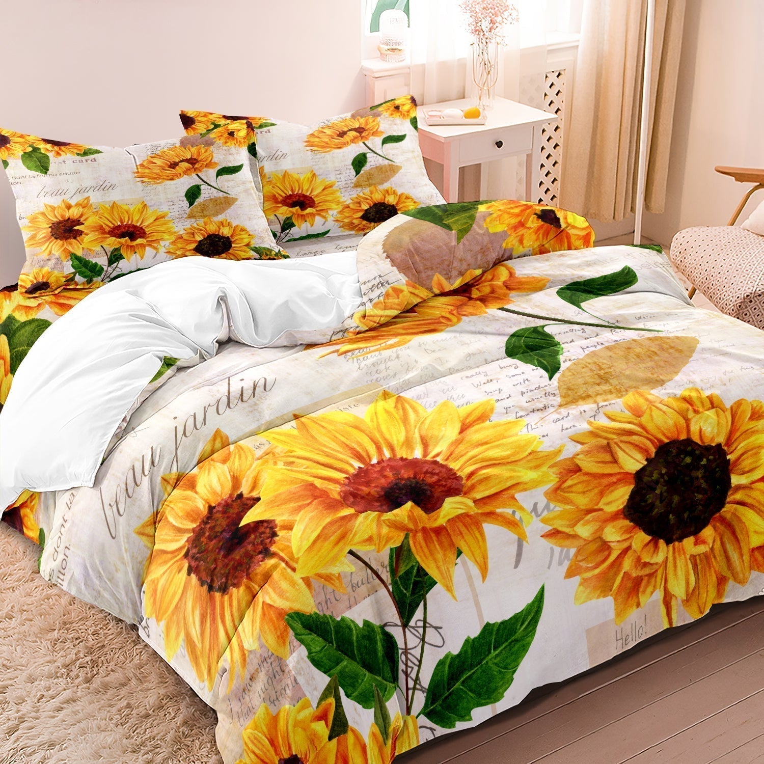 Soft Sunflower Bedding – Natural Bedroom Renewal