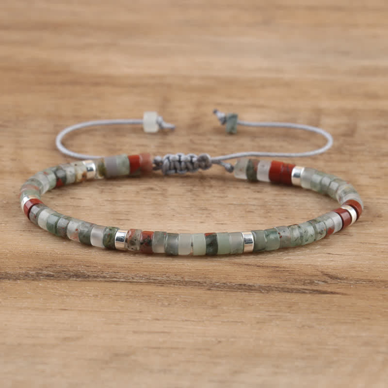 Elegant Braided Bracelet with 2.4 mm Natural Stones - Seraphina Edition 