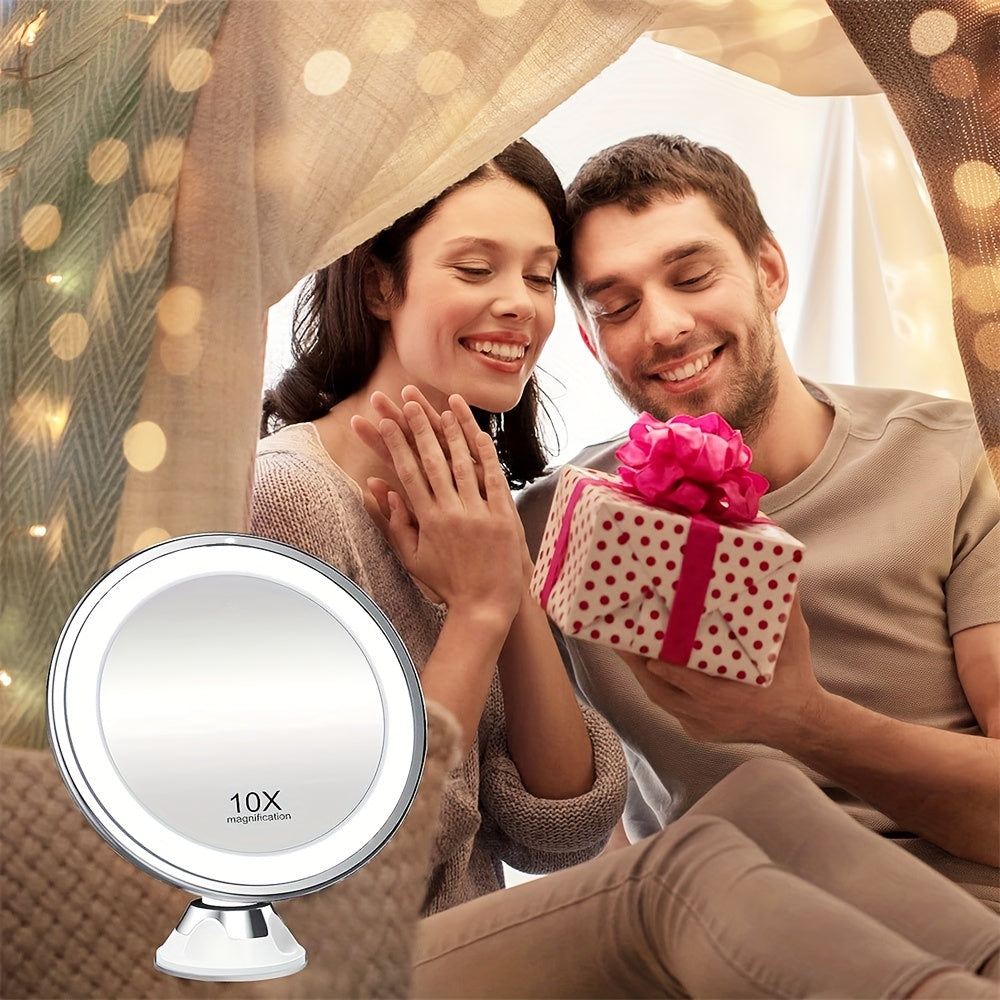 JESLED 10X – Rotating Makeup Mirror with Lighting