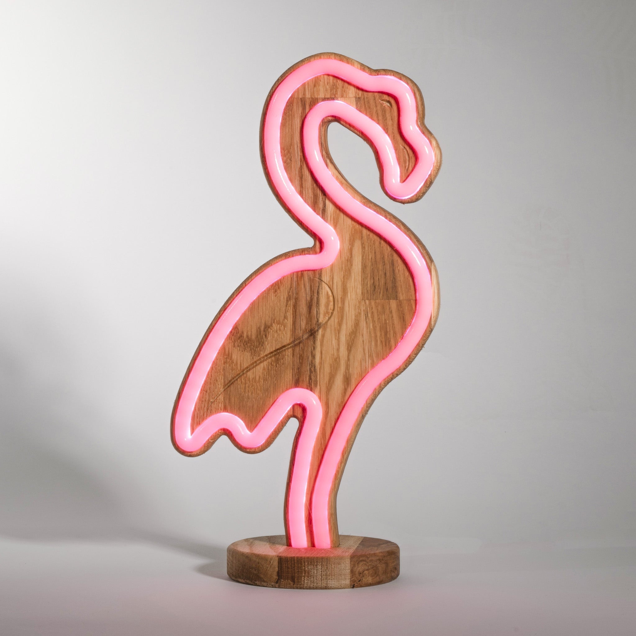 TropicalGlow - Wooden Neon Lamp with IR Remote Control