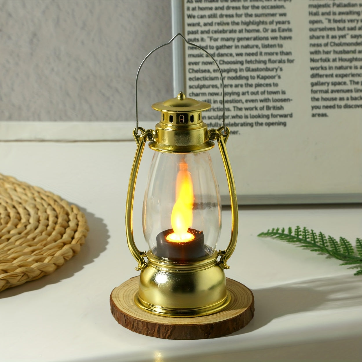 NostalgiskGlöd - LED Kerosinlampa med Gul Flamme
