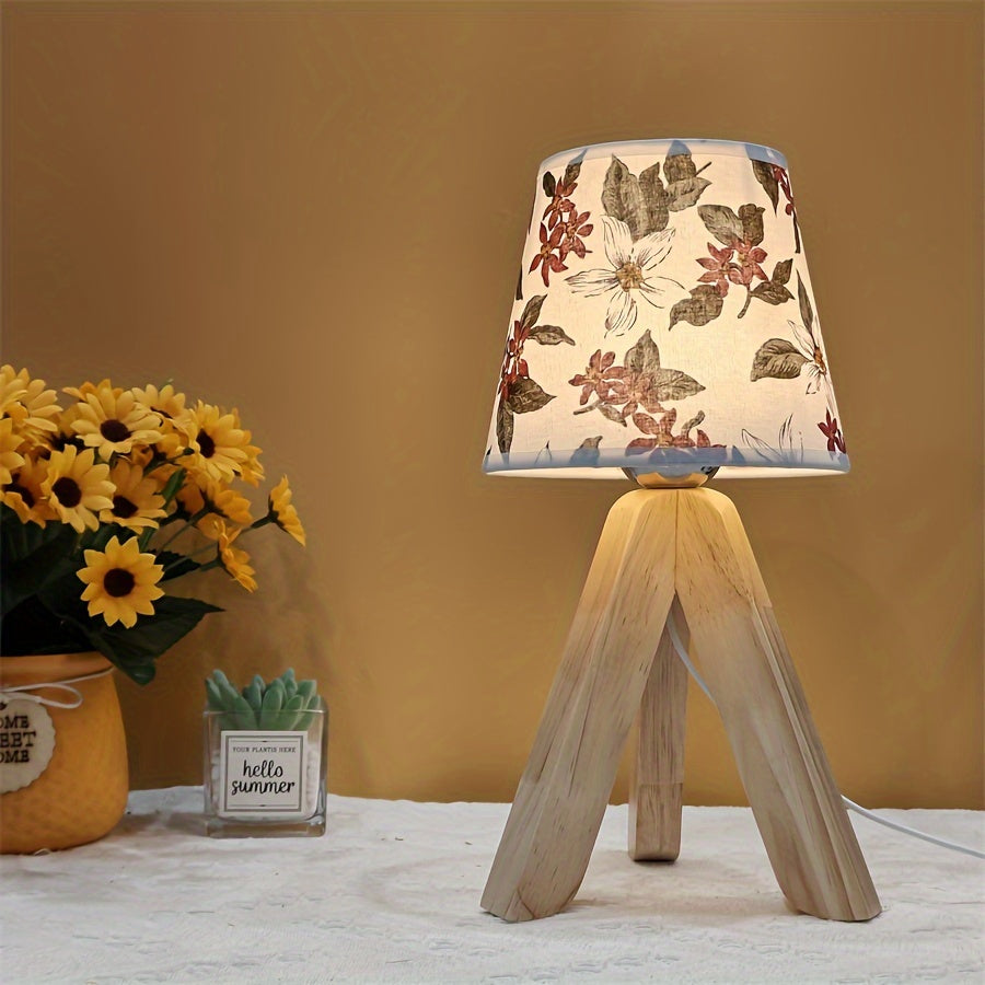 FloralGlow Lamp - Elegant LED Table Lamp with Wood