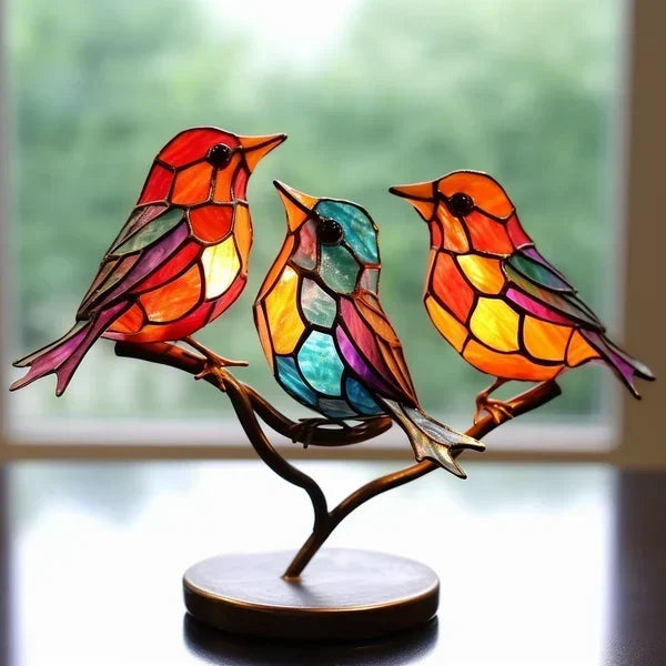 Crystalbird - Fåglar av Färgat Glas för en Raffinerad Inredningsdesign