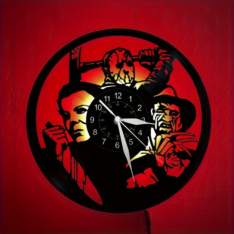 Vinyl Horror Clock – Vintage Wall Clock in Horror Style