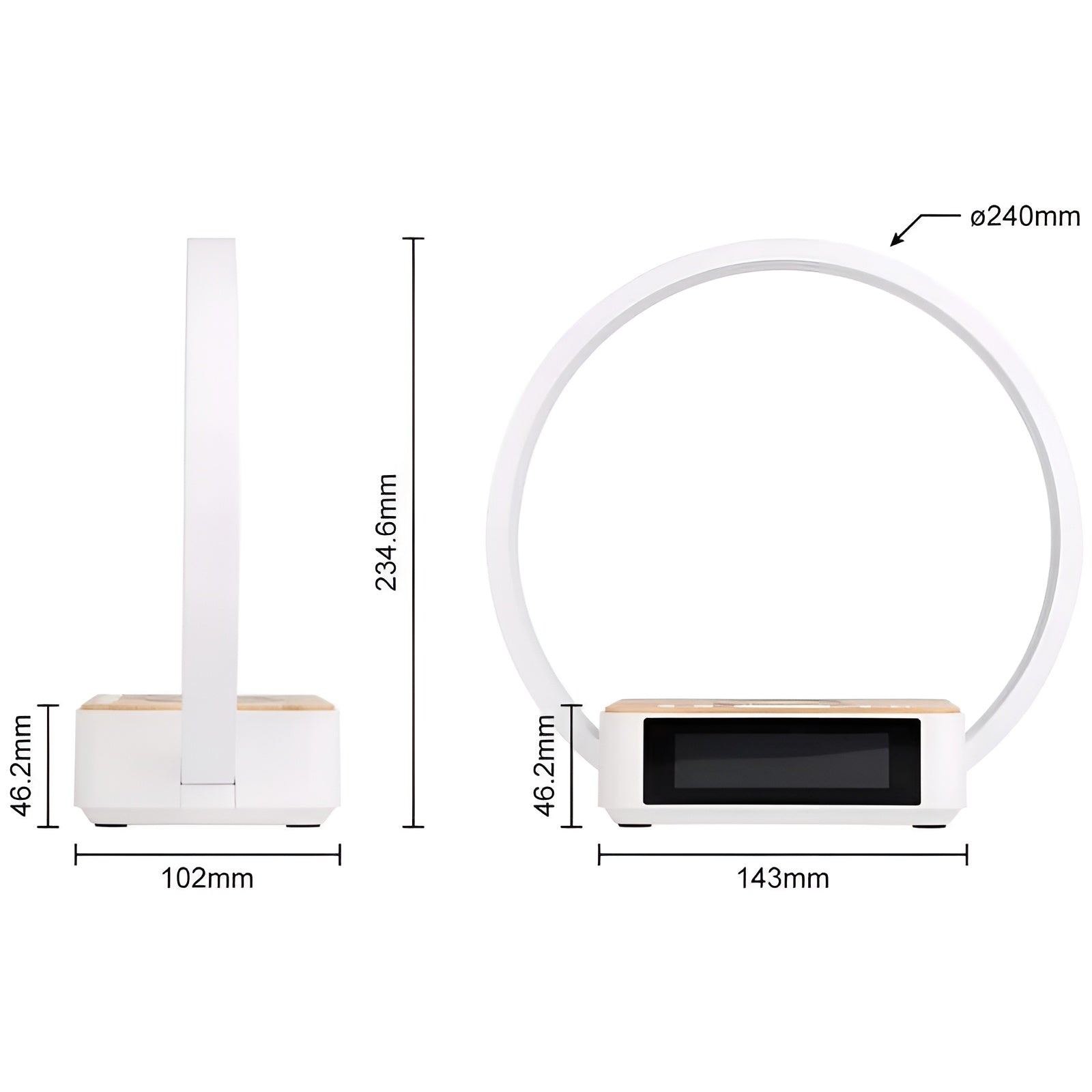 Modern Table Lamp with Wireless Charger and Alarm Clock Function
