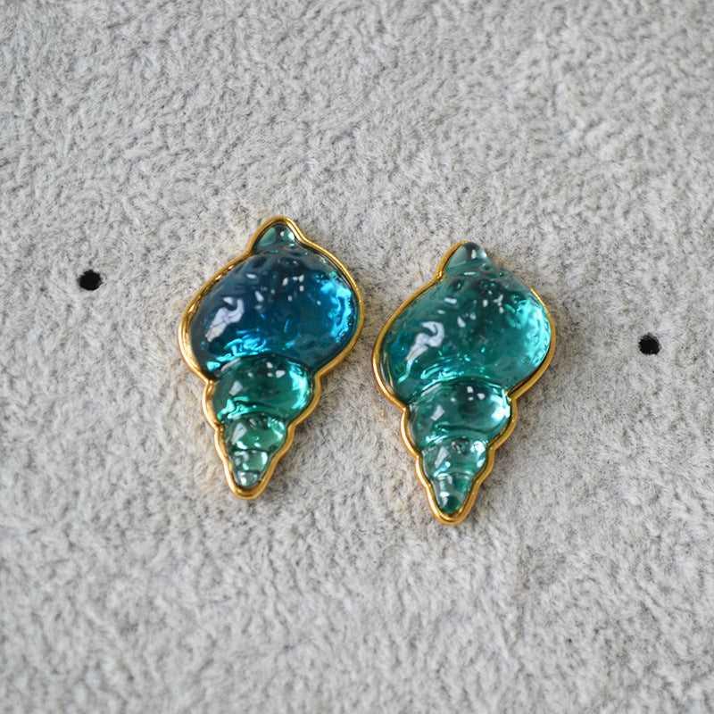 Marine Shell Earrings - Elegant Zee Blue Jewelry