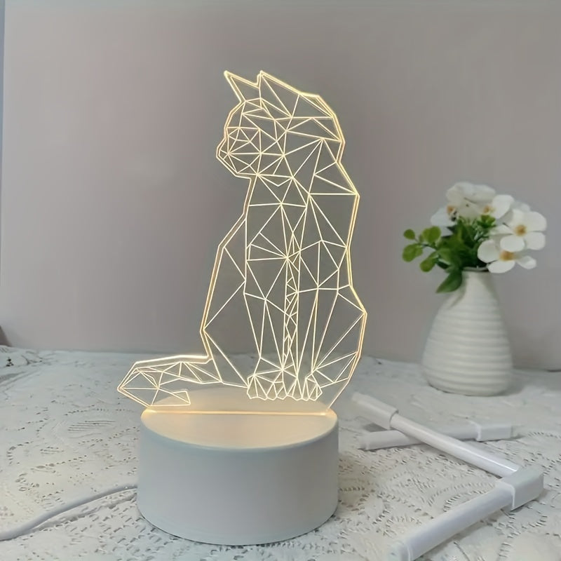 CatGlow Lamp - Modern 3D USB Night Light