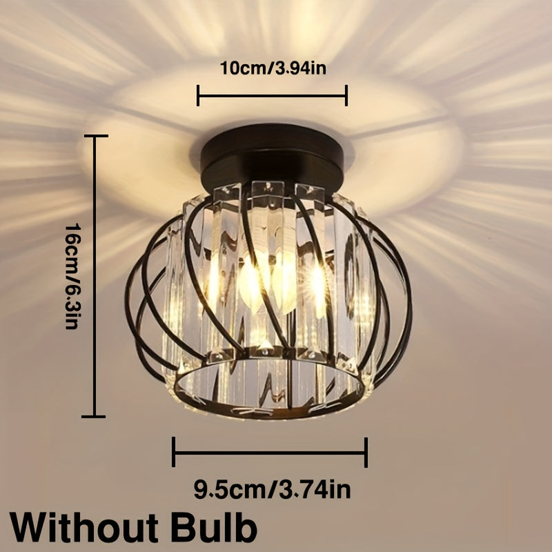 CrystalGlow - Luxurious Crystal Gable Lamp, Black Gold