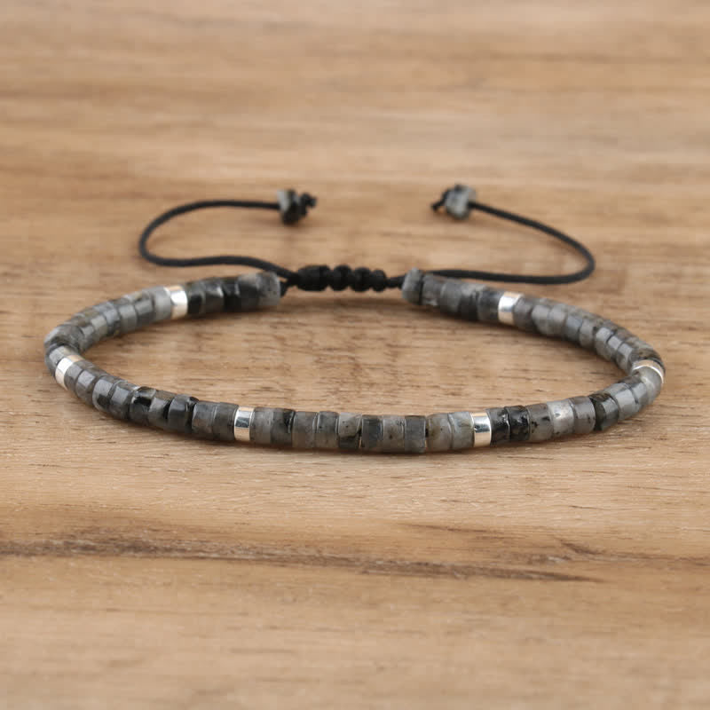 Elegant Braided Bracelet with 2.4 mm Natural Stones - Seraphina Edition 