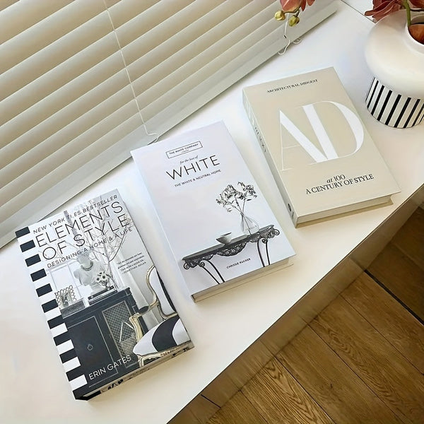 ChicDecor - Set med 3 Eleganta Böcker för Interiörstil