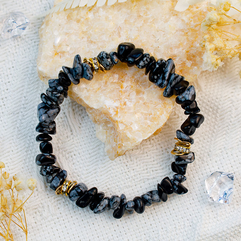 Elegant Celine Armband av Natursten och Kristallpärlor