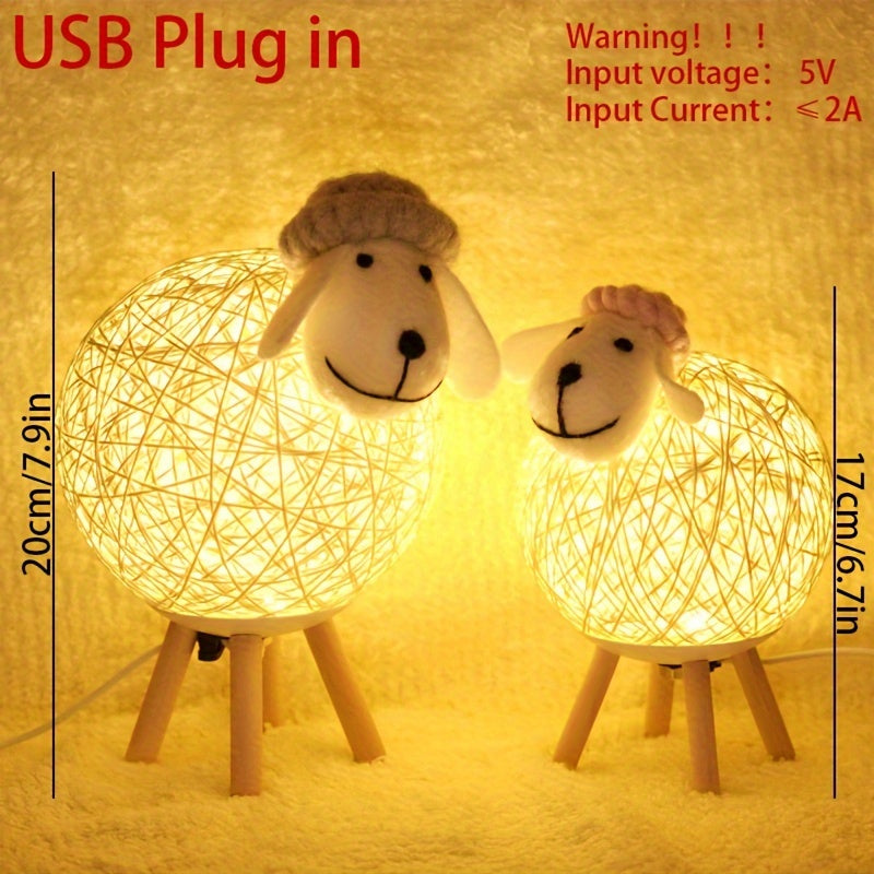 SheepGlow Lampa - Dimbara USB Nattlampa i Fårform
