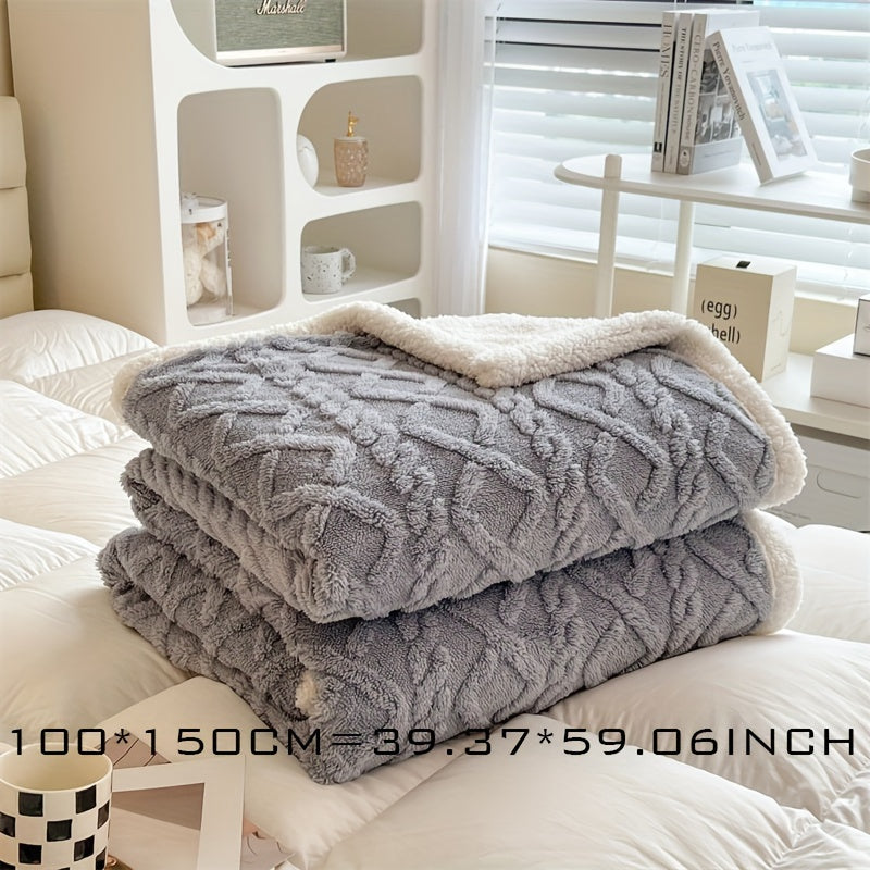 Vintage Luxe Double-Sided Fleece Throw - Winter Essential