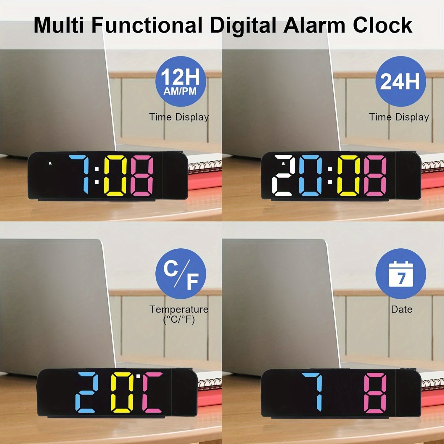 TimeView – Modern Digital Wall Clock with Projector