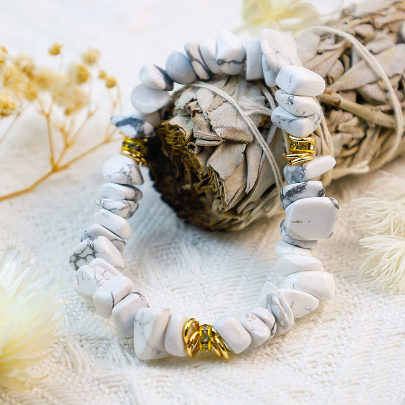 Elegant Celine Armband av Natursten och Kristallpärlor
