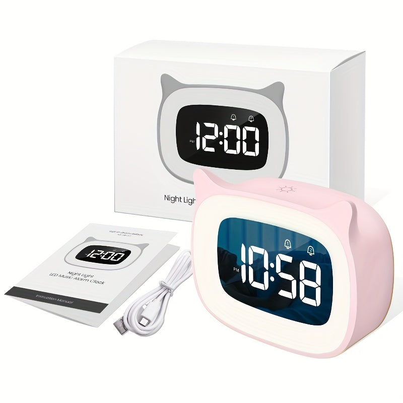 KawaiiCat Clock - Cute Cat Alarm Clock with Night Light