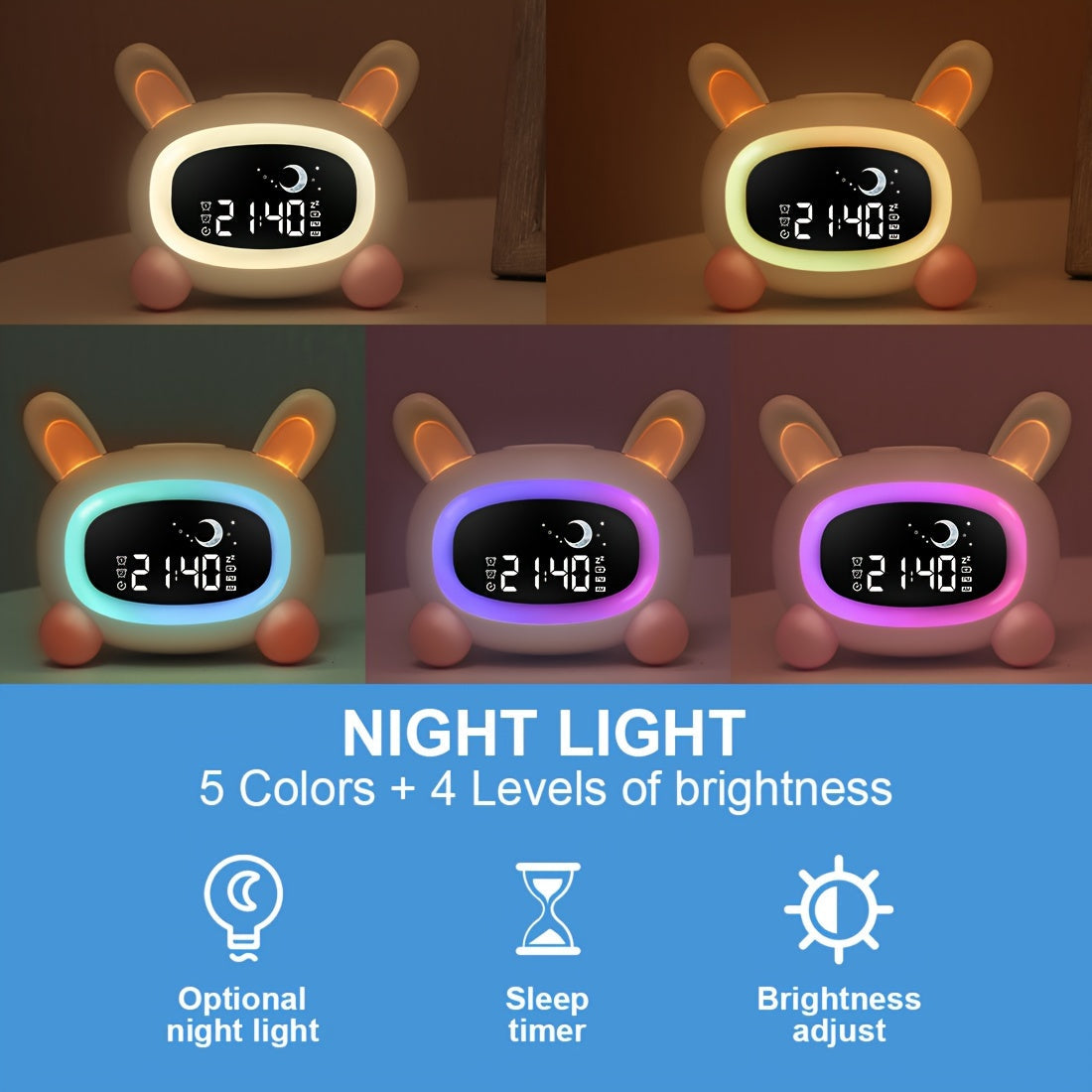BunnyTime – Cute Alarm Clock with Light and Music