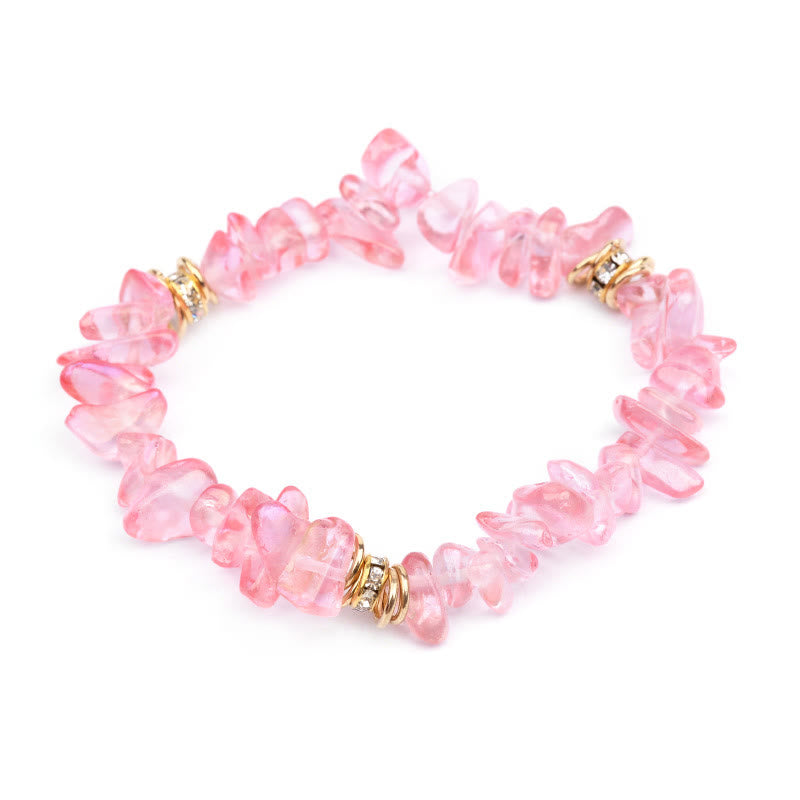 Elegant Celine Armband av Natursten och Kristallpärlor